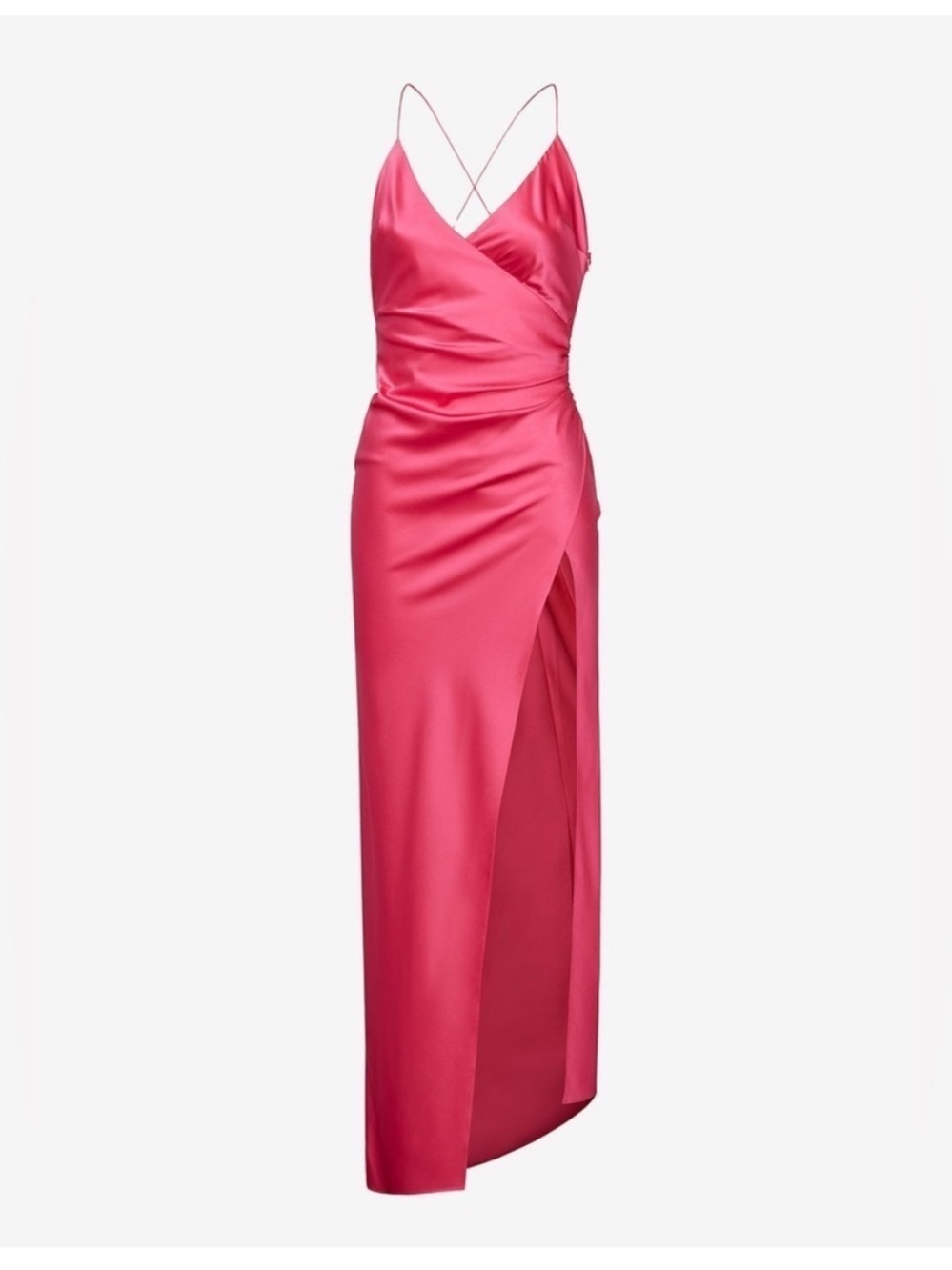 NWT SER.O.YA Emma Silk Bias Slip Dress in Hot Pink